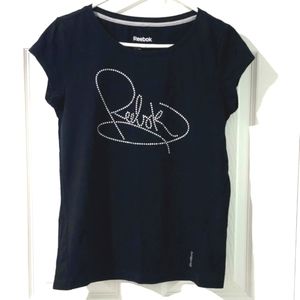 Reebok Women's Short Sleeves Embellished Top T-Shirt Size M